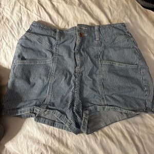 Blue Striped Women's Shorts